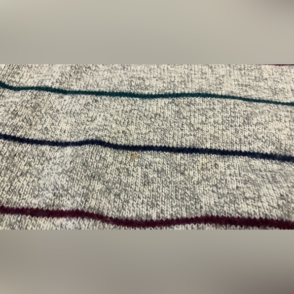 Eddie Bauer Gray Wool Sweater with Multicolor Stripes - Picture 3 of 3